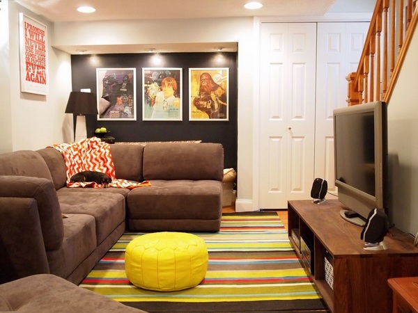 small designs family room design ideas sectional sofa yellow ottoman