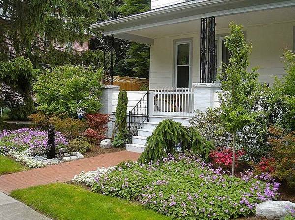 small front yard landscape design beautiful plants path flower beds
