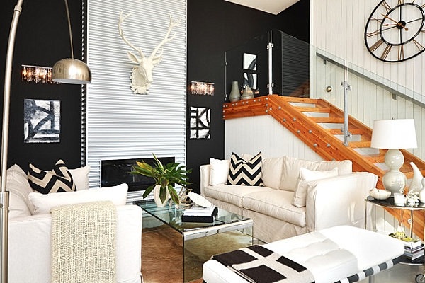 small living room furniture ideas acrylic coffee table black white interior