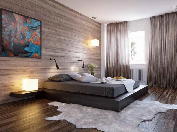 stylish bachelor pad bedroom ideas platform bed modern rug decorative wall