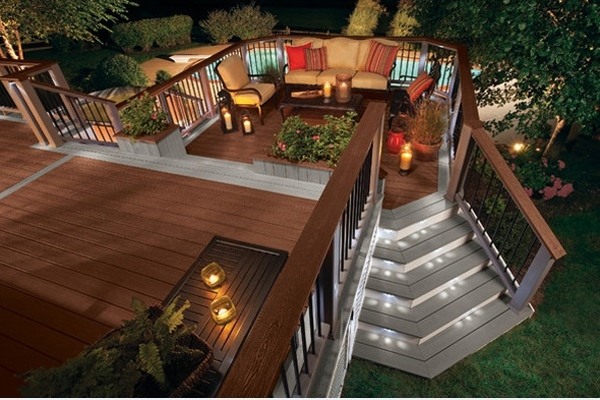 trex composite deck step lights deck lighting ideas modern patio