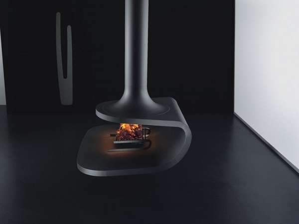 ultra modern fireplace design hanging fireplace ideas