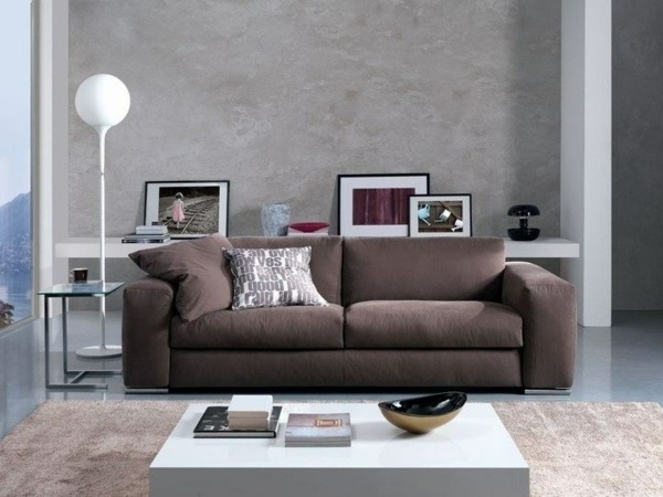 Chocolate brown modern living room compact design