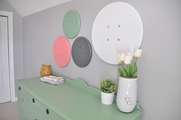room decorating ideas big buttons wall decor