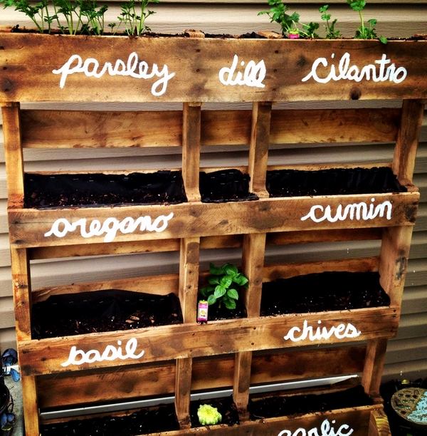 DIY pallet herb planter ideas cheap DIY ideas vertical garden