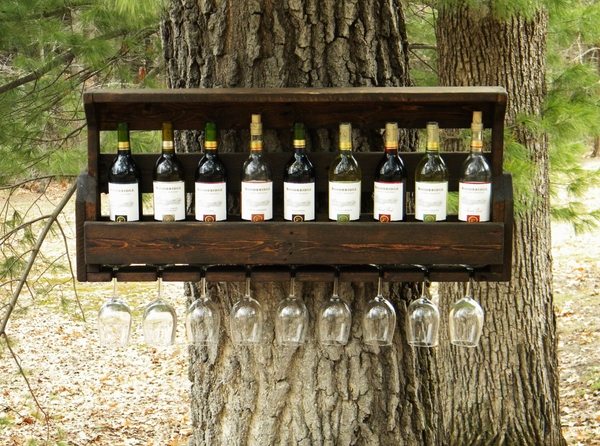 storage rack wine shelf glasses