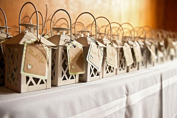 DIY rustic favors small lanterns personal note