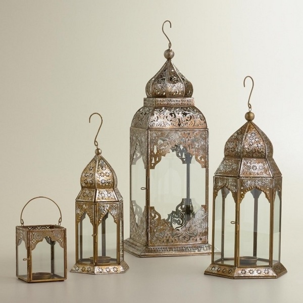 Garden-lanterns-metal-moroccan-ornaments-glass-candle-lanterns