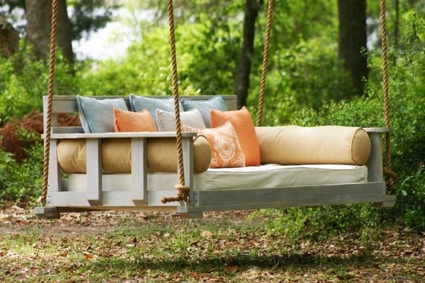 Garden swing cushions DIY garden furniture 