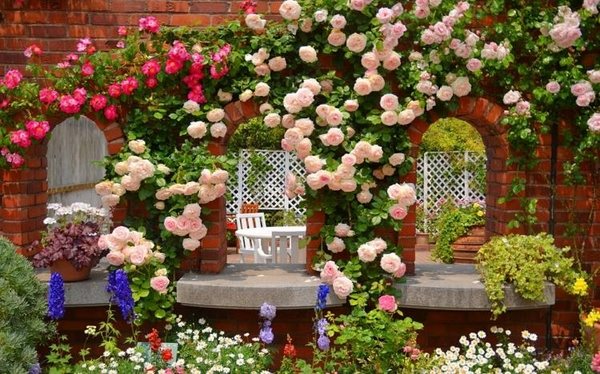 Inspirational-landscaping-climbing-rose-garden-stone-wall