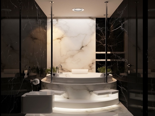 Luxury ideas black white bathroom design oval tub