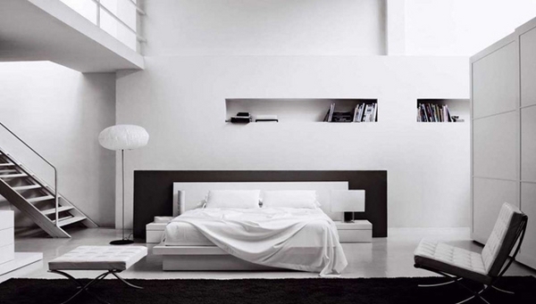 Modern minimalist design interior white black