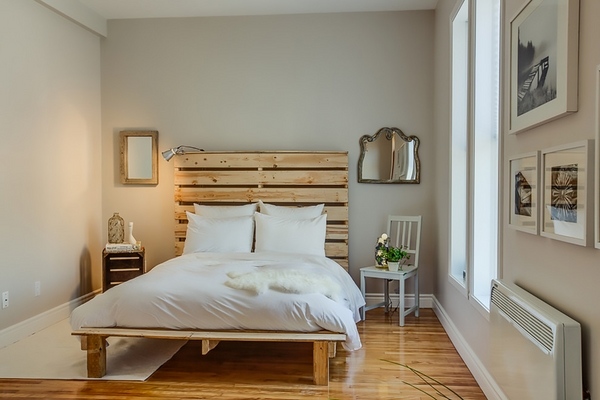 Pallet headboard natural wood ideas small bedroom furniture ideas