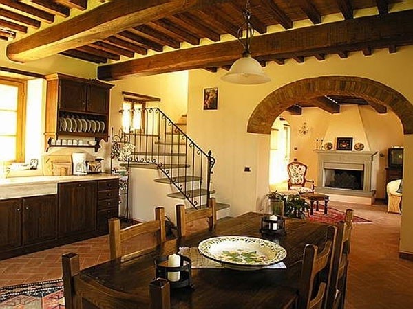 Tuscan decor elegant rustic furniture exposed ceiling beams solid arch