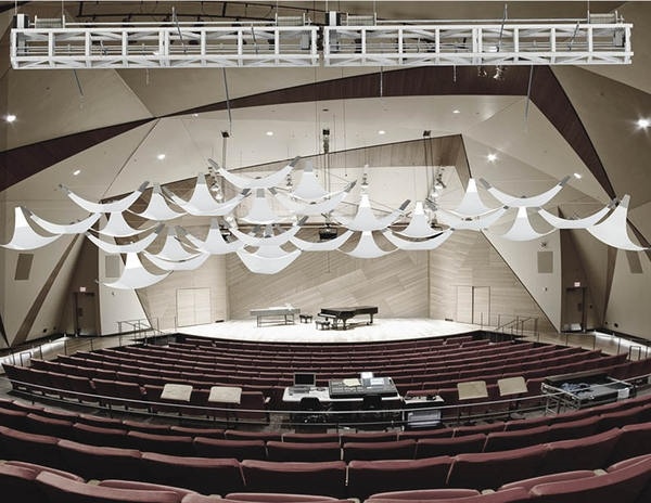 ceiling tiles panels concert hall interior