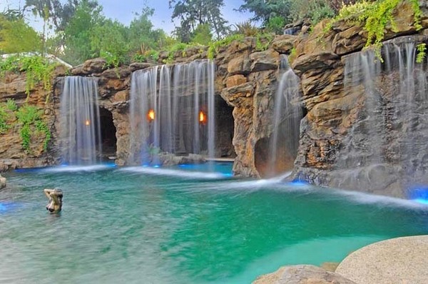 amazing pool waterfalls design pool water features 