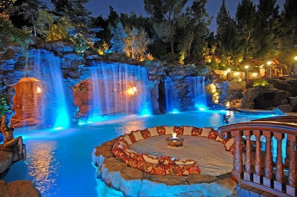 amazing waterfalls ideas pool grotto bridge 