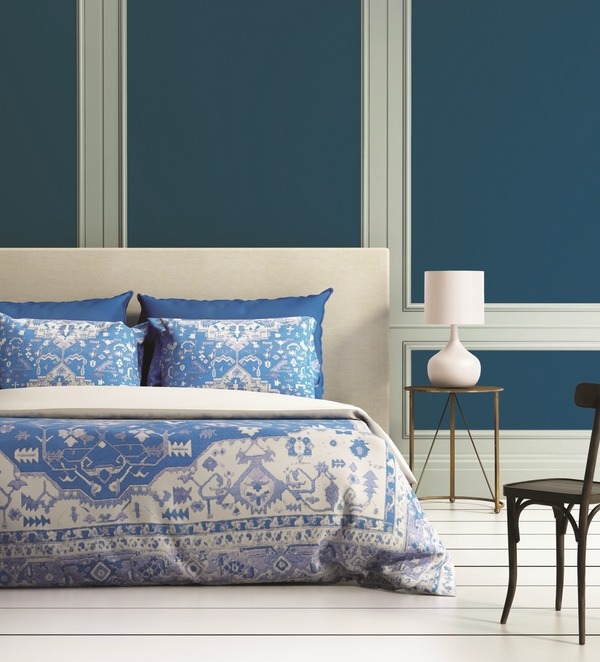 bedroom decor solid blue-temporary-wallpaper