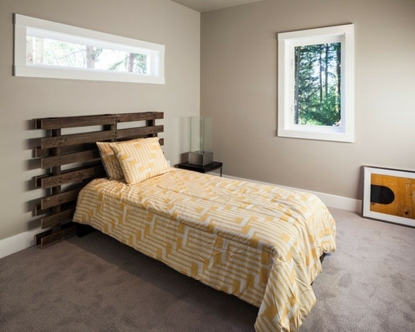 bedroom furniture pallete headboard dark wood finish