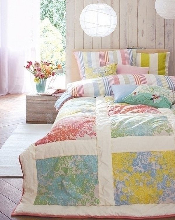chic pastel colour bedroom bedding set ideas