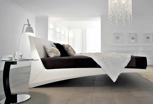 contemporary bedroom minimalist interior modern white floating bed
