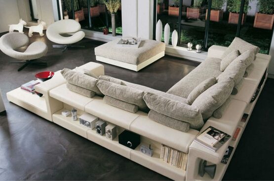 contemporary-living-room-furniture-ideas-leather-and-fabric-sofa-storage-space