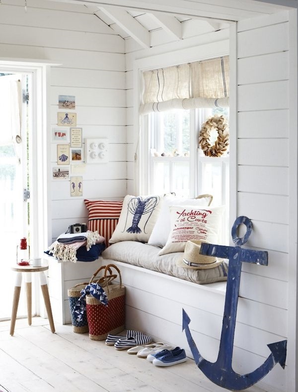 cute decor house entry blue anchor lantern