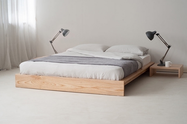 futon bed ideas wooden frame thick mattress