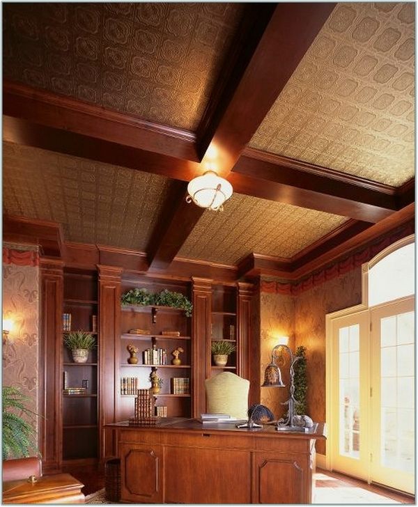 home office decor ideas armstrong ceiling tiles wood beams decorative