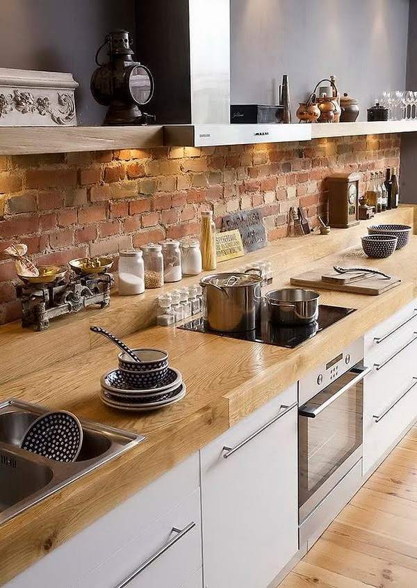 Brick backsplash ideas - a charming rustic touch in the ...