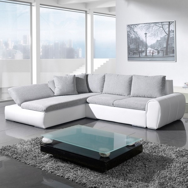 leather and fabric sofa mix white gray fabric modern living room ideas