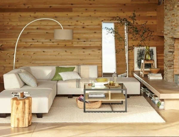 living room decor country style wooden wall modern furniture