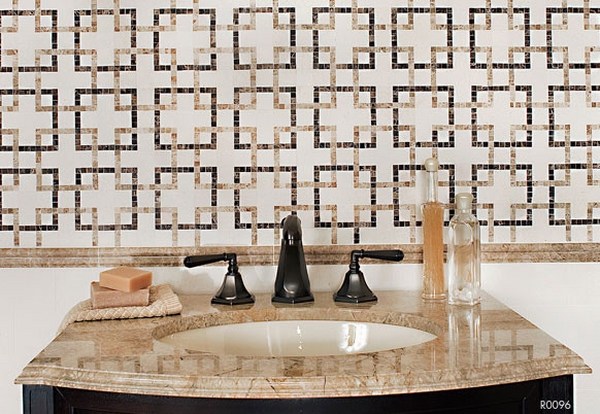luxury bathrooms AKDO geometric pattern