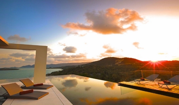 luxury rooftop ideas sundeck infinity pool modern loungers