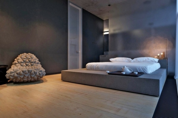 minimalist contemporary bedroom platform bed
