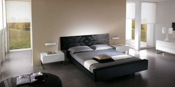 minimalist furniture bed design ideas black bed gray bedding