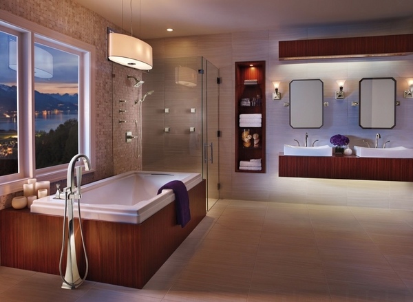 modern bathroom furniture ideas floating vanity under cabinet lighting