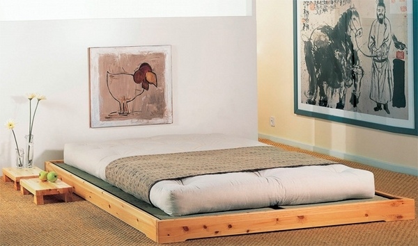 modern futon bed wood frame japanese style bedroom