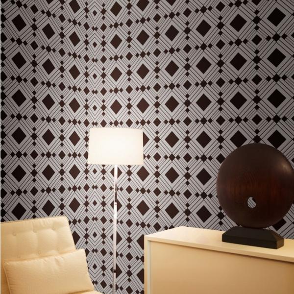 modern home interior-temporary-wallpaper-geometric pattern