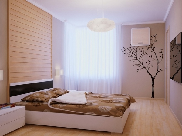 modern-small-bedrooms-ideas wood flooring white furniture