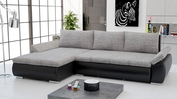 modern sofa bed leather fabric upholstery black gray colors