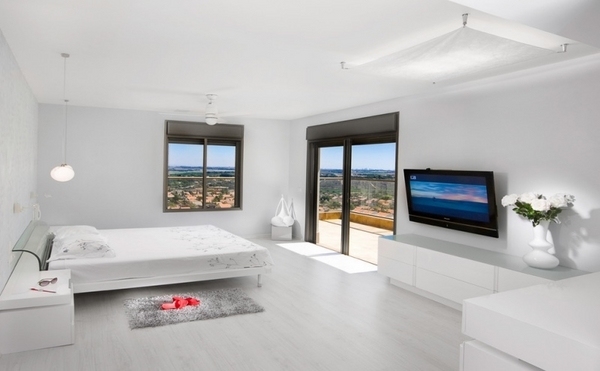 modern white bedroom furniture minimalist interior design