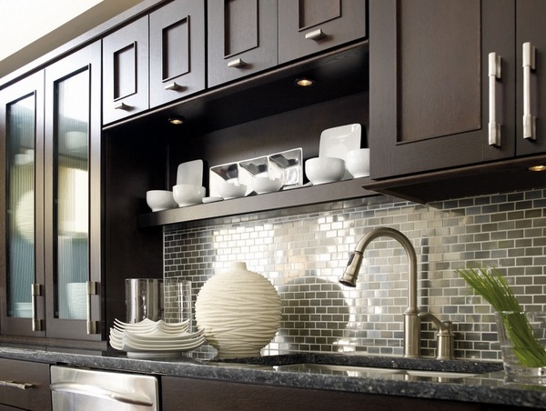 kitchens backsplash ideas stainless steel modern dark cabinets