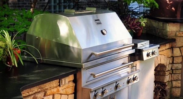 outdoor kitchen ideas barbecue stainless steel