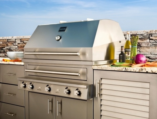 outdoor kitchen ideas modern grill built in cabinets