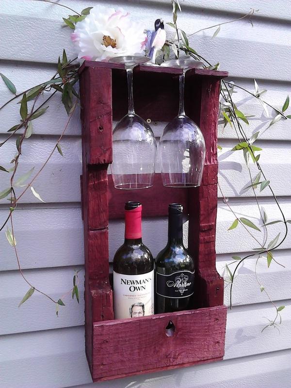 pallet patio decor wine storage ideas