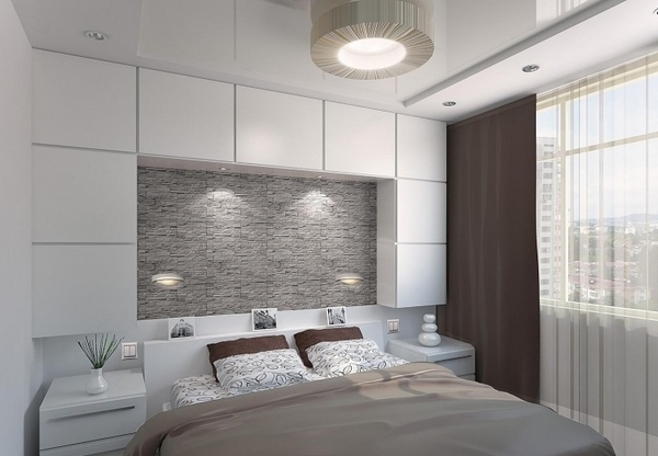 small-bedrooms-ideas-white-bedroom-gray bricks-bedroom-decorating-ideas
