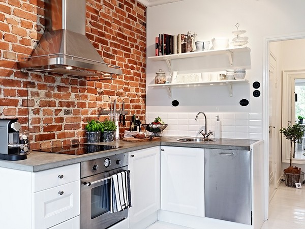 small-kitchen-design-brick-backsplash-ideas-white-cabinets