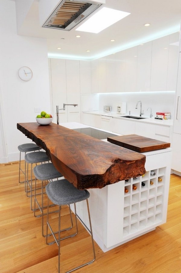 solid wood slab unique top ideas breakfast bar design white kitchen