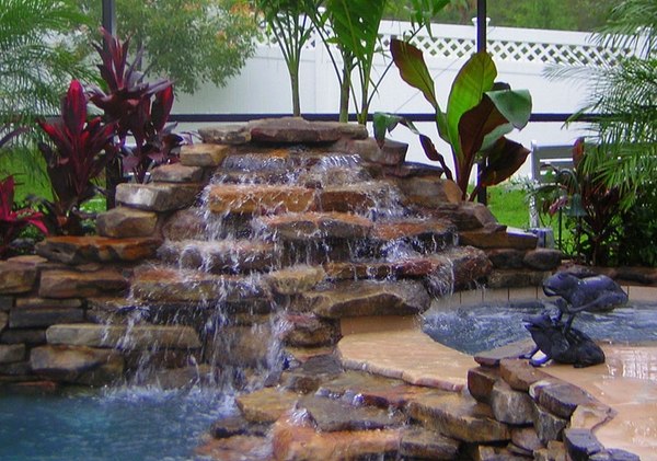 garden water features swimming pool designs spectacular waterfalls 